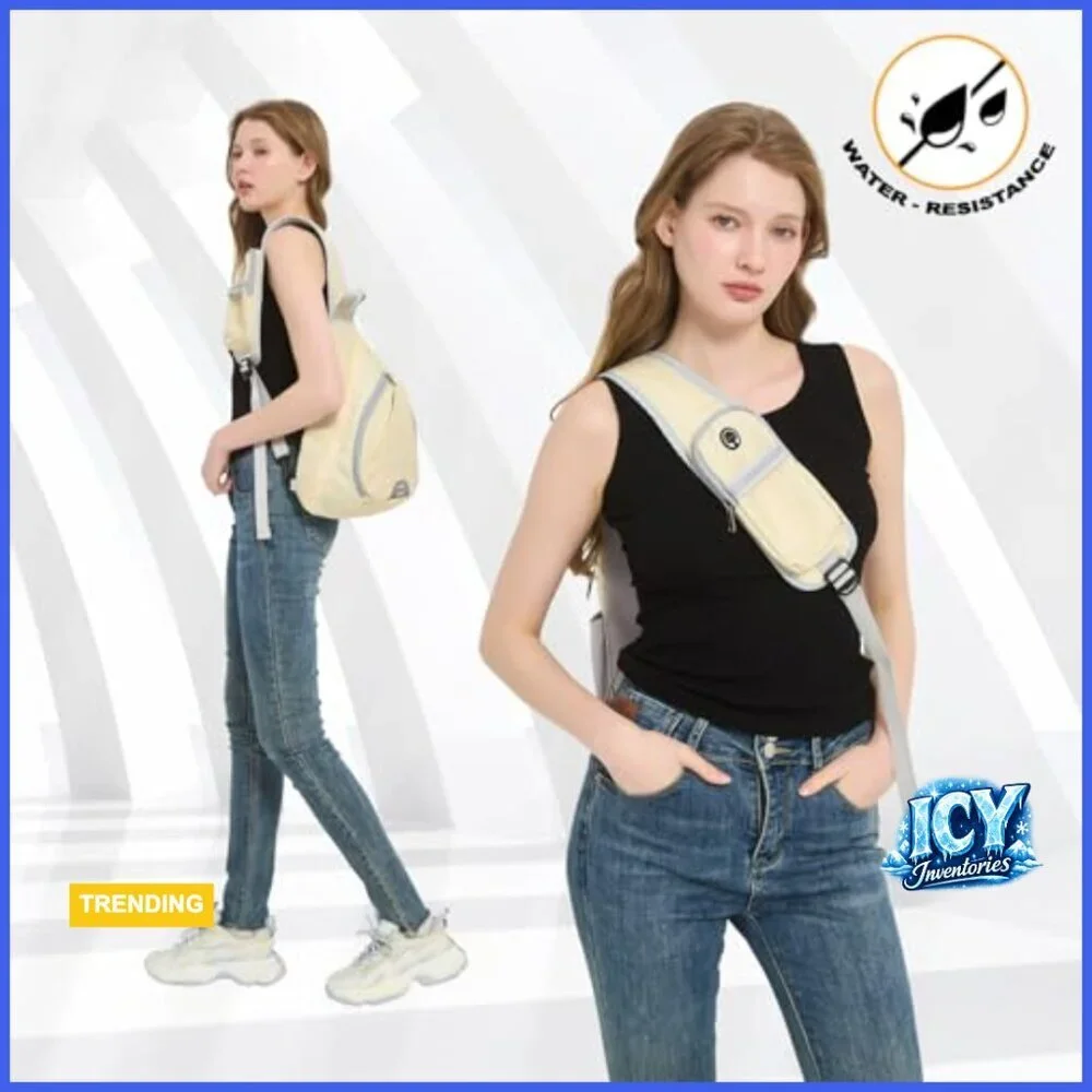Anti-Theft Sling Bag RFID Blocking Waterproof Nylon Lightweight Crossbody